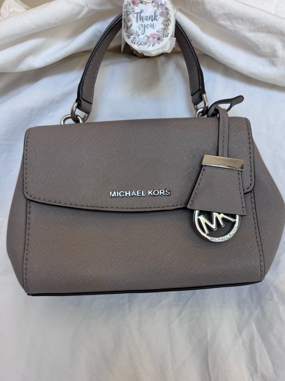 Michael Kors grey leather Mini Ava  bag